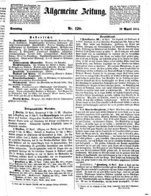 Allgemeine Zeitung Sonntag 30. April 1854