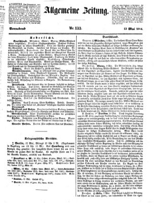 Allgemeine Zeitung Samstag 13. Mai 1854