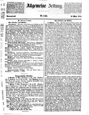 Allgemeine Zeitung Samstag 20. Mai 1854