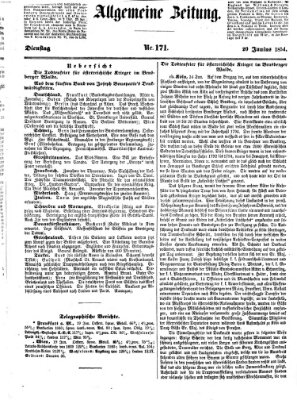 Allgemeine Zeitung Dienstag 20. Juni 1854