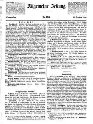 Allgemeine Zeitung Donnerstag 22. Juni 1854