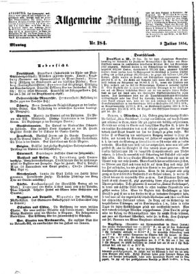 Allgemeine Zeitung Montag 3. Juli 1854