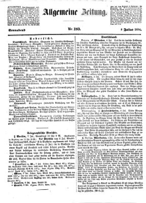 Allgemeine Zeitung Samstag 8. Juli 1854