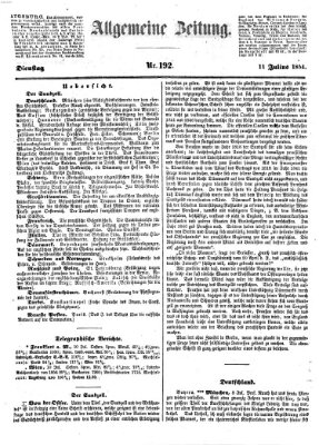 Allgemeine Zeitung Dienstag 11. Juli 1854