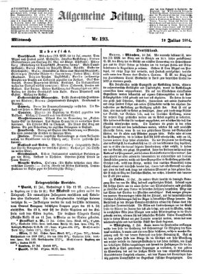 Allgemeine Zeitung Mittwoch 12. Juli 1854