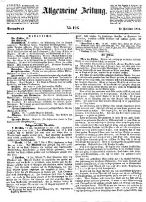 Allgemeine Zeitung Samstag 15. Juli 1854