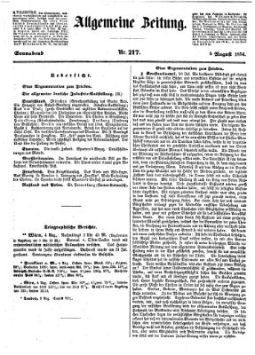 Allgemeine Zeitung Samstag 5. August 1854