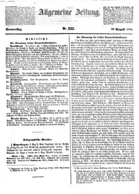 Allgemeine Zeitung Donnerstag 10. August 1854