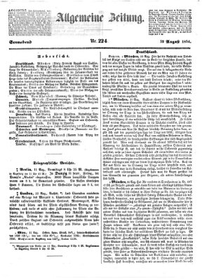 Allgemeine Zeitung Samstag 12. August 1854