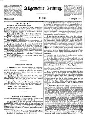 Allgemeine Zeitung Samstag 19. August 1854