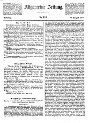 Allgemeine Zeitung Sonntag 20. August 1854