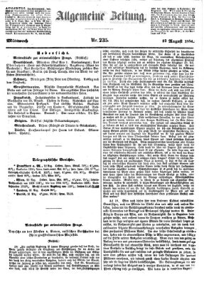 Allgemeine Zeitung Mittwoch 23. August 1854