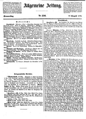 Allgemeine Zeitung Donnerstag 24. August 1854