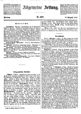 Allgemeine Zeitung Freitag 25. August 1854