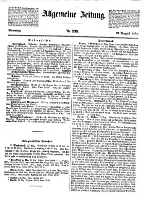 Allgemeine Zeitung Sonntag 27. August 1854