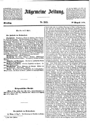 Allgemeine Zeitung Dienstag 29. August 1854