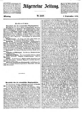 Allgemeine Zeitung Montag 4. September 1854