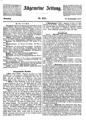 Allgemeine Zeitung Sonntag 10. September 1854