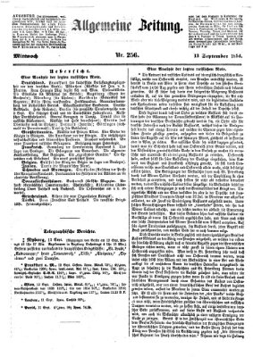 Allgemeine Zeitung Mittwoch 13. September 1854