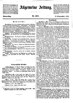 Allgemeine Zeitung Donnerstag 14. September 1854