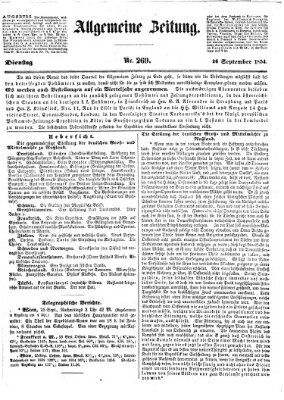 Allgemeine Zeitung Dienstag 26. September 1854