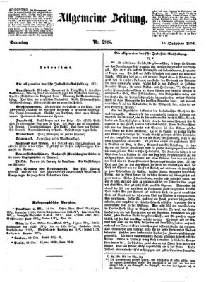 Allgemeine Zeitung Sonntag 15. Oktober 1854