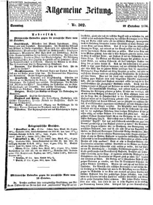 Allgemeine Zeitung Sonntag 29. Oktober 1854