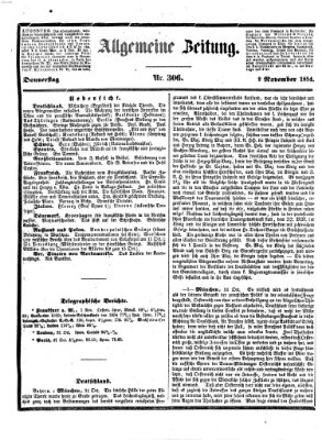 Allgemeine Zeitung Donnerstag 2. November 1854