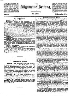 Allgemeine Zeitung Freitag 3. November 1854