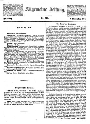 Allgemeine Zeitung Dienstag 7. November 1854