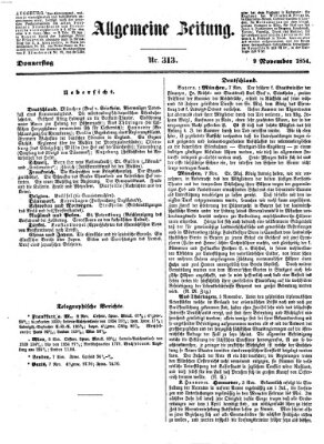 Allgemeine Zeitung Donnerstag 9. November 1854