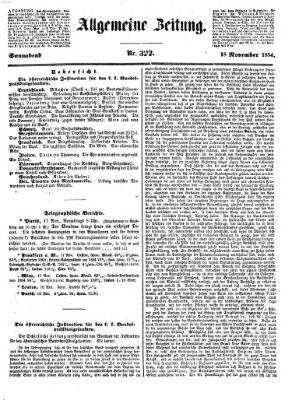 Allgemeine Zeitung Samstag 18. November 1854