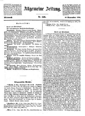 Allgemeine Zeitung Mittwoch 22. November 1854