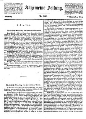 Allgemeine Zeitung Montag 27. November 1854