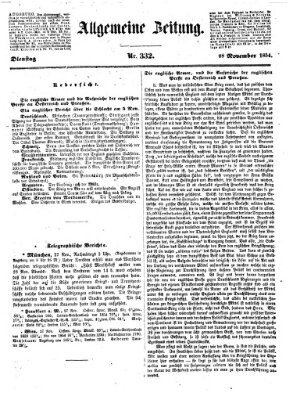 Allgemeine Zeitung Dienstag 28. November 1854