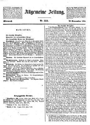 Allgemeine Zeitung Mittwoch 29. November 1854