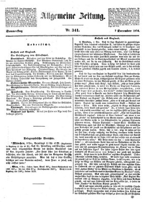 Allgemeine Zeitung Donnerstag 7. Dezember 1854