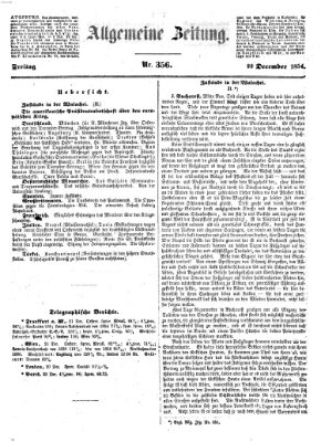 Allgemeine Zeitung Freitag 22. Dezember 1854