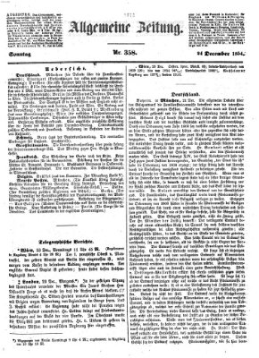 Allgemeine Zeitung Sonntag 24. Dezember 1854