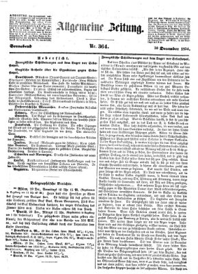 Allgemeine Zeitung Samstag 30. Dezember 1854