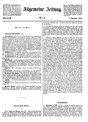 Allgemeine Zeitung Mittwoch 3. Januar 1855