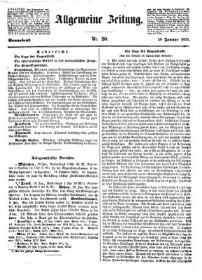 Allgemeine Zeitung Samstag 20. Januar 1855