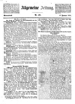 Allgemeine Zeitung Samstag 27. Januar 1855