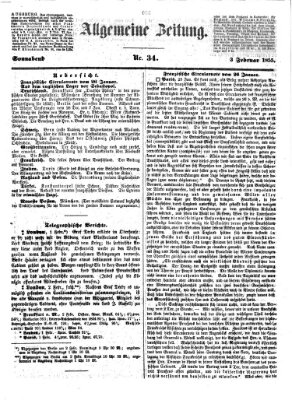 Allgemeine Zeitung Samstag 3. Februar 1855