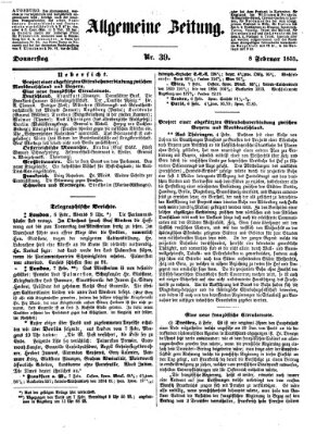 Allgemeine Zeitung Donnerstag 8. Februar 1855