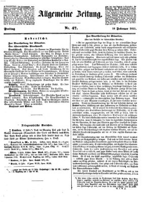 Allgemeine Zeitung Freitag 16. Februar 1855