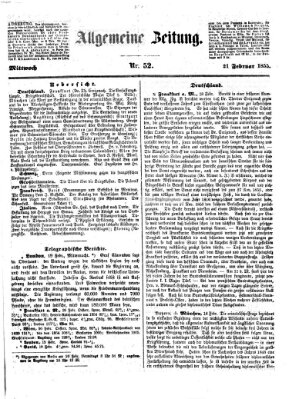 Allgemeine Zeitung Mittwoch 21. Februar 1855