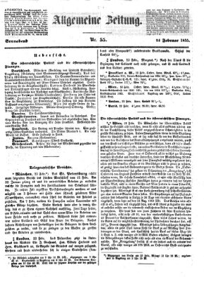 Allgemeine Zeitung Samstag 24. Februar 1855