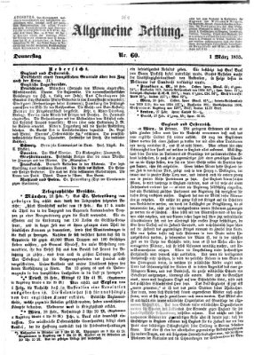 Allgemeine Zeitung Donnerstag 1. März 1855