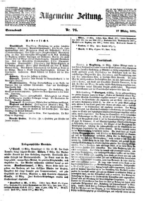 Allgemeine Zeitung Samstag 17. März 1855